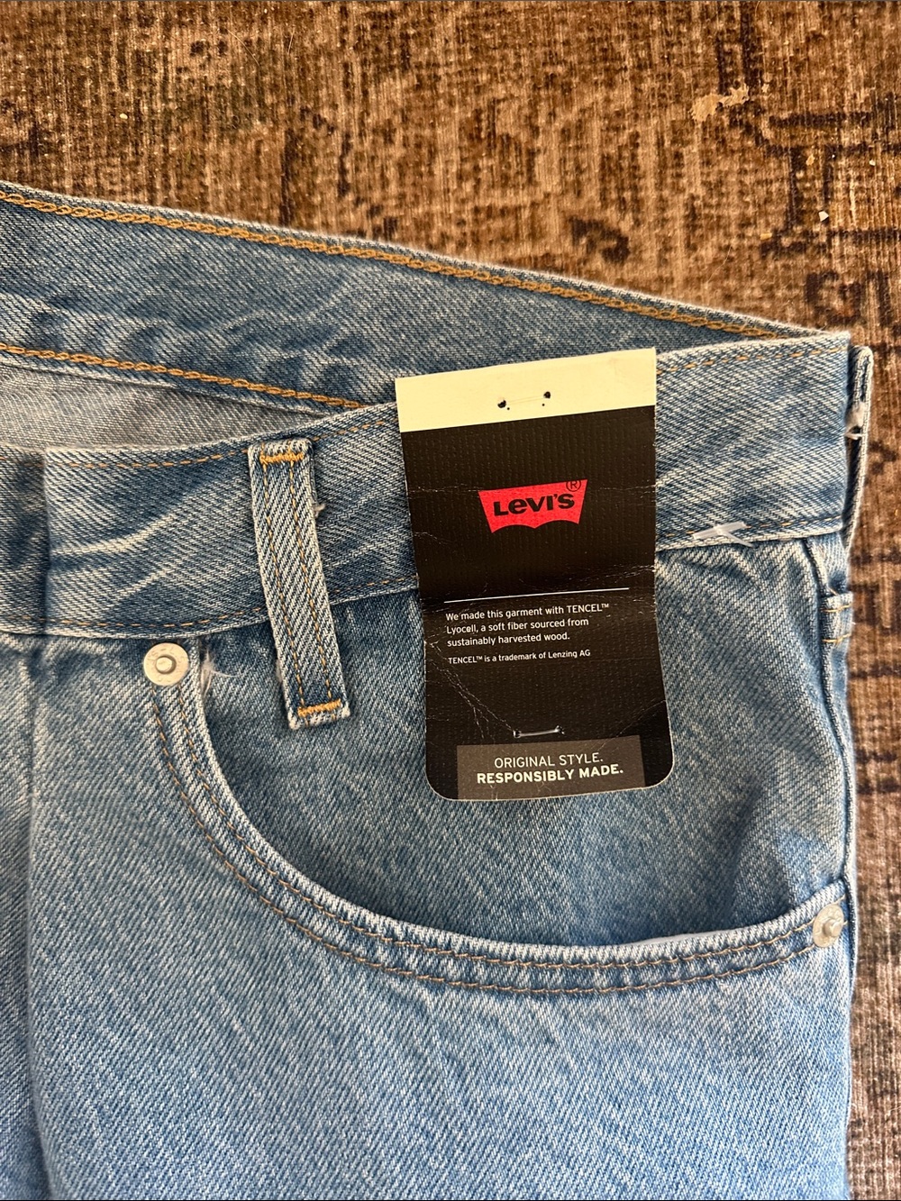 LEVIS pleated baggy Wide Leg Light Blue Women's Jeans NEW with tags size 30 - Picture 4 of 6